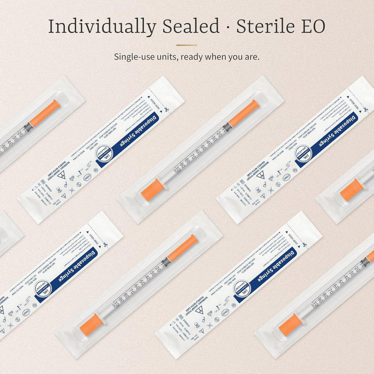 Individually sealed sterile pouches
